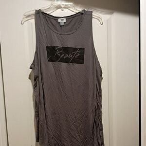 Old Navy Gray Tank Top with Graphic